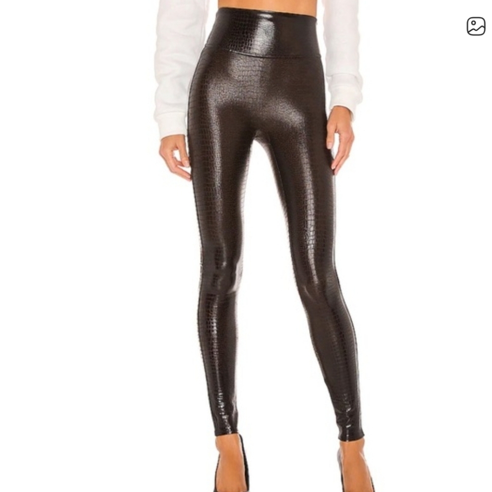 Spanx Faux Leather Croc Leggings